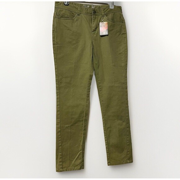 NWT Women's Mountain Hardwear Twill Ankle Jeans Army Green Size 8 - Picture 3 of 9